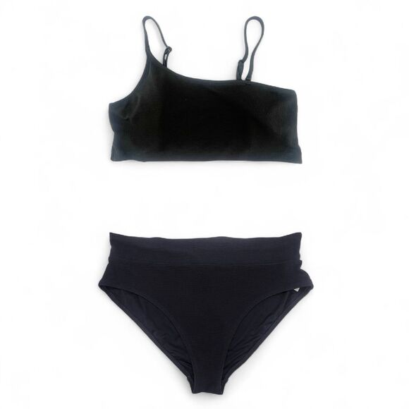 Old Navy Other - Old Navy Pucker Convertible One Strap Bandeau Bikini Two Piece Black Size XL/XXL